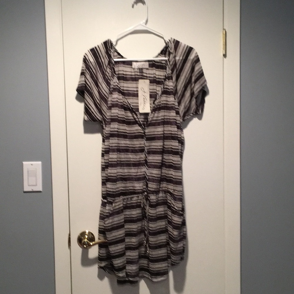 Navy and white  swim coverup